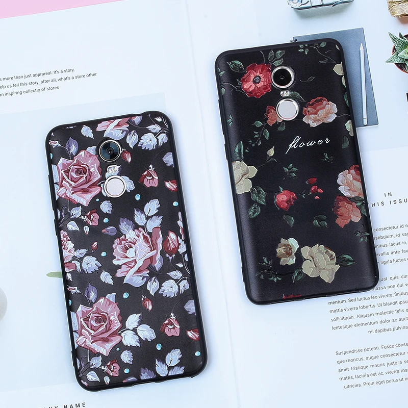 Цветочный чехол для Xiaomi Redmi 4X 4A Note 6 Pro 5 Plus 5A 8 5X Mi A1 силиконовый мягкий ТПУ 3D
