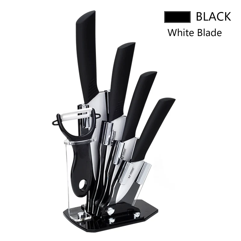 White Blade Наборы керамических кухонных ножей, керамические ножи шеф-повара с ABS+ TPR красочной ручкой, Timhome для очистки фруктов - Цвет: White Blade