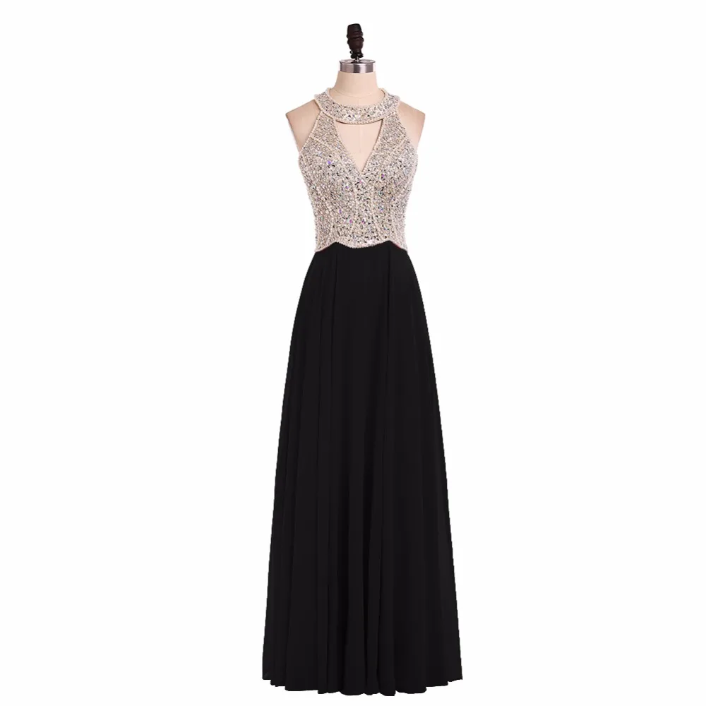Vestidos de Fiesta, длинное вечернее платье, королевское синее шифоновое ТРАПЕЦИЕВИДНОЕ официальное длинное платье с лямкой на шее, Abendkleider, на заказ, 102417W