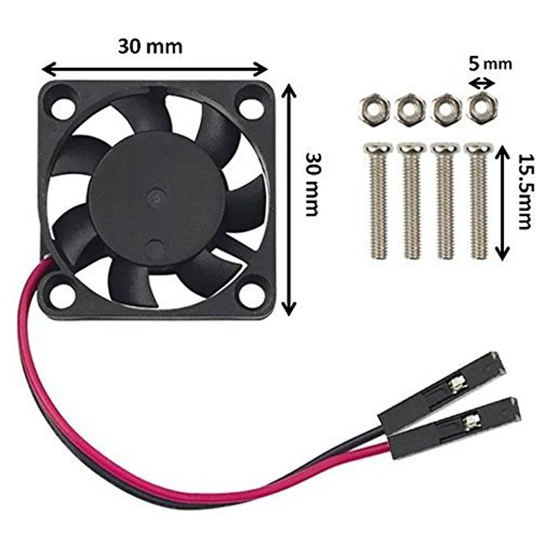 Aokin для Raspberry Pi 3 B + DC 5V охлаждающий вентилятор с шт. радиаторами 3b 2b Модель медная