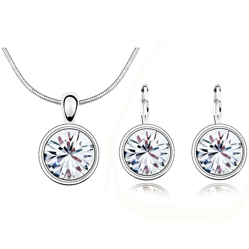 Блестящее циркониевое круглое ожерелье с подвеской в виде Луны серьги модные