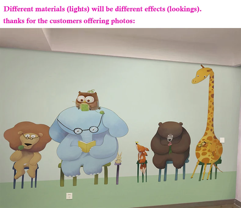 Оригинальные Мультяшные 3D-обои Bacaz с изображением Льва/слона/медведя/жирафа