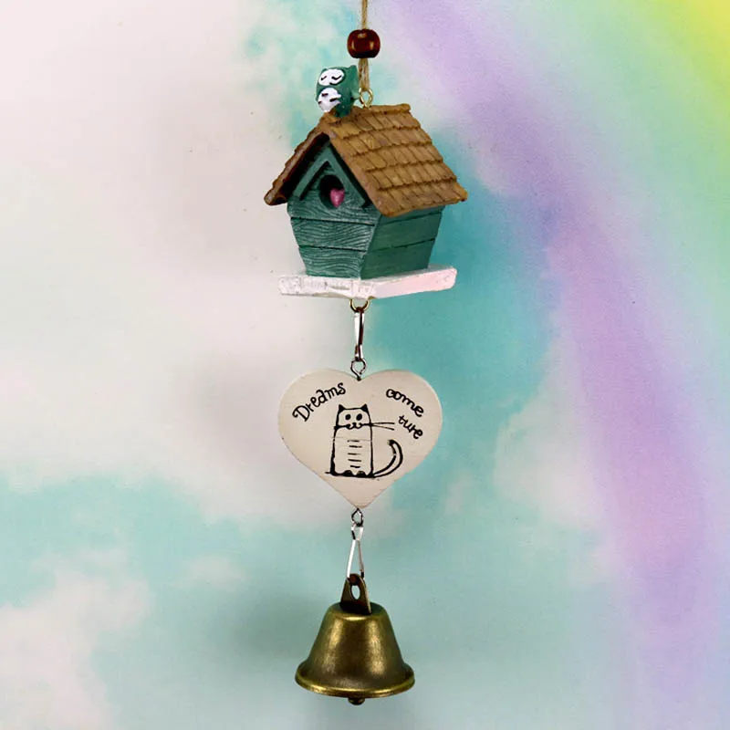 2018 Style Bird House Cage Wind Chimes Home Garden Hanging Ornaments Fashion Warm Indoor Windbell Decorations | Дом и сад