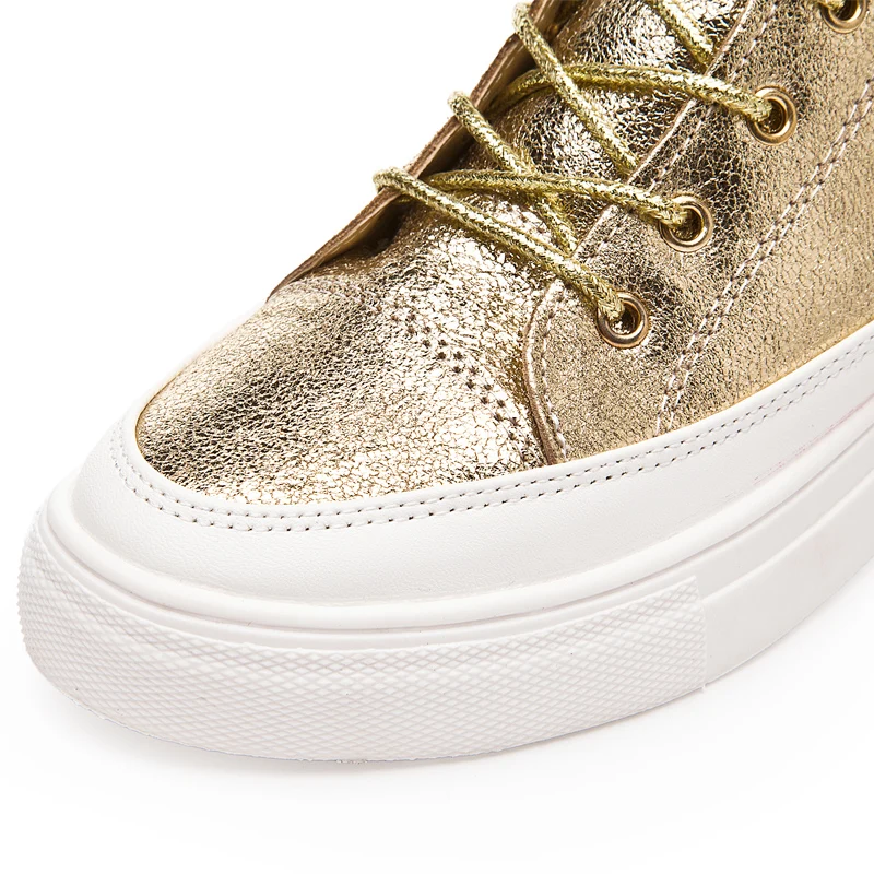 Женские кожаные туфли на танкетке Повседневные высокие ботинки платформе обувь