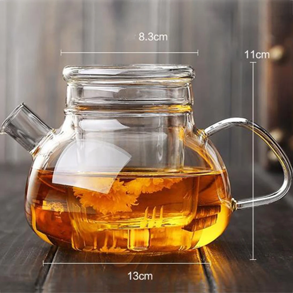 750ml / 21 OZ Blooming Tea Loose Leaf Pot with Glass Strainer Microwavable Stovetop Safe Teaset Kettle Modern Life | Дом и сад