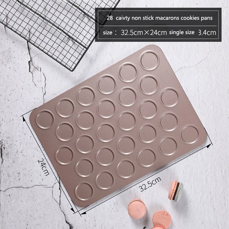 A Non Stick Gold Cookies Macarons Baking pans Stainless steel DIY Biscuit Cake Bakeware Tools - Цвет: A