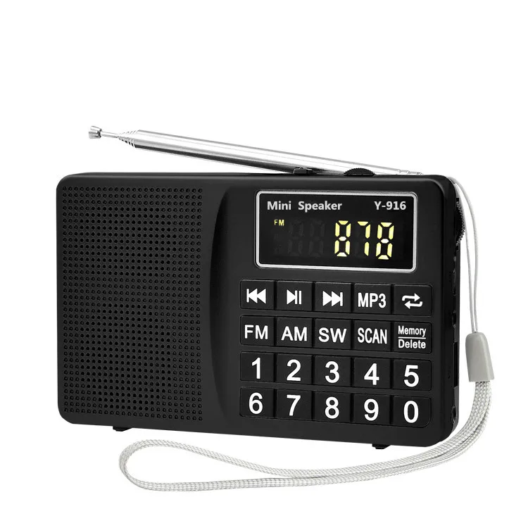 Портативный FM AM коротковолновый многополосный радиоприемник Micro TF карта USB