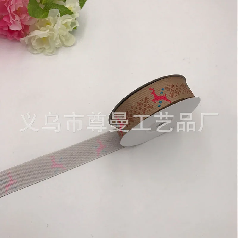 Ribbon DIY Crafts Bag Edge With Digital Printing Thermal Transfer Sublimation Line Cartoon Deer Gift Box Packaging | Дом и сад