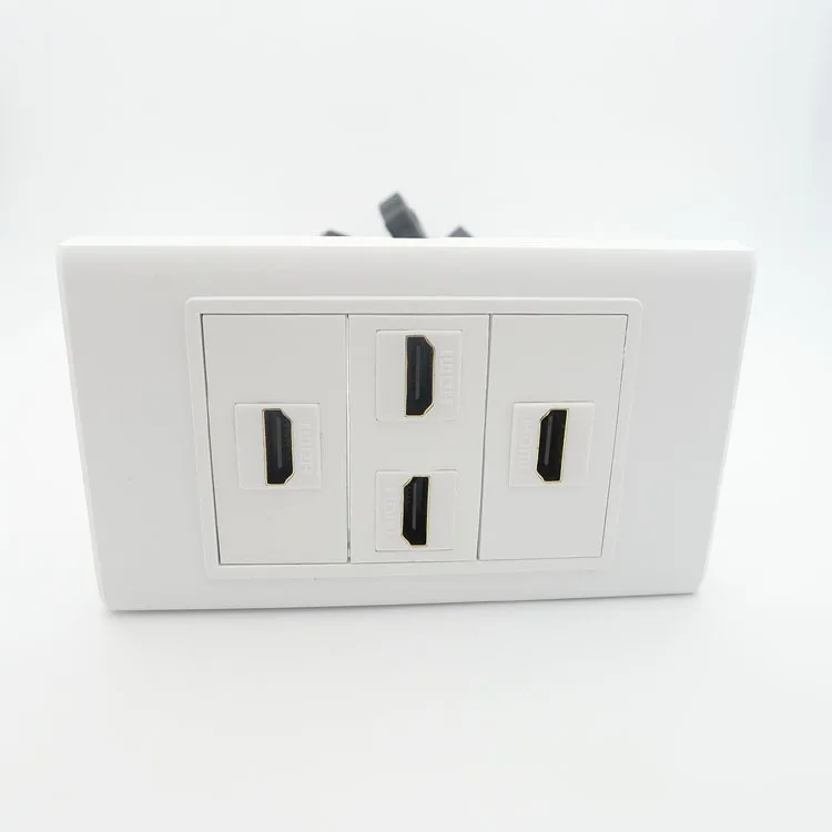

Five ports HDMI wall plate with back side short cable