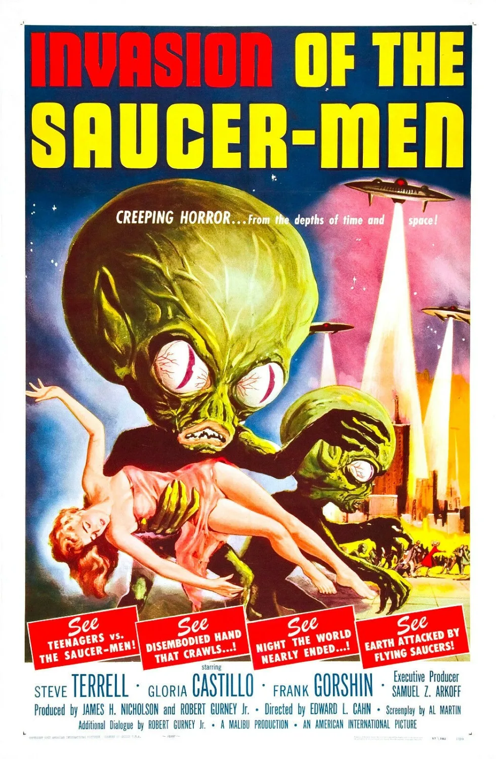 Вторжение в блюдце Для мужчин (1957) фильм Шелковый плакат декоративной живописи