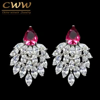 cwwzircons high quality designer ladies ear jewelry marquise cluster cubic zirconia stone earrings for christmas gift cz295