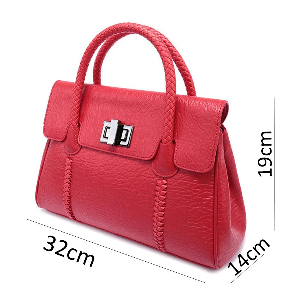 

Women leather handbags genuine cowhide knitting bolsos mujer bandolera multi-function messenger bags for female sac a main femme