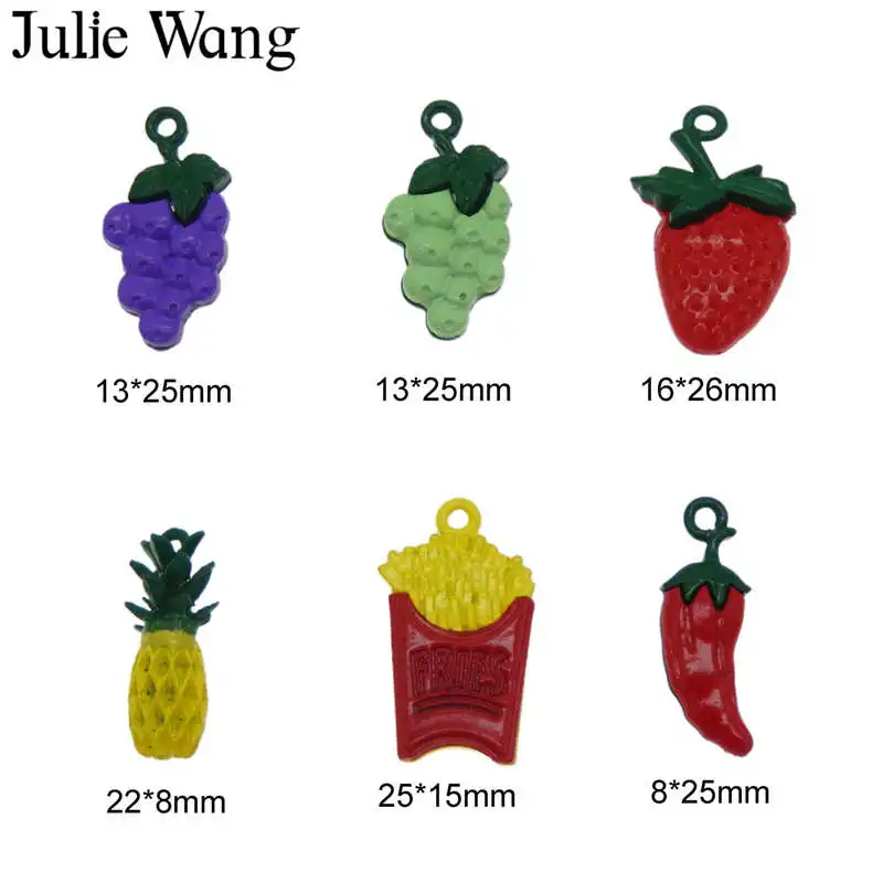 Julie Wang 6 шт. смешанные фрукты виноград клубника ананас Чили эмалированная