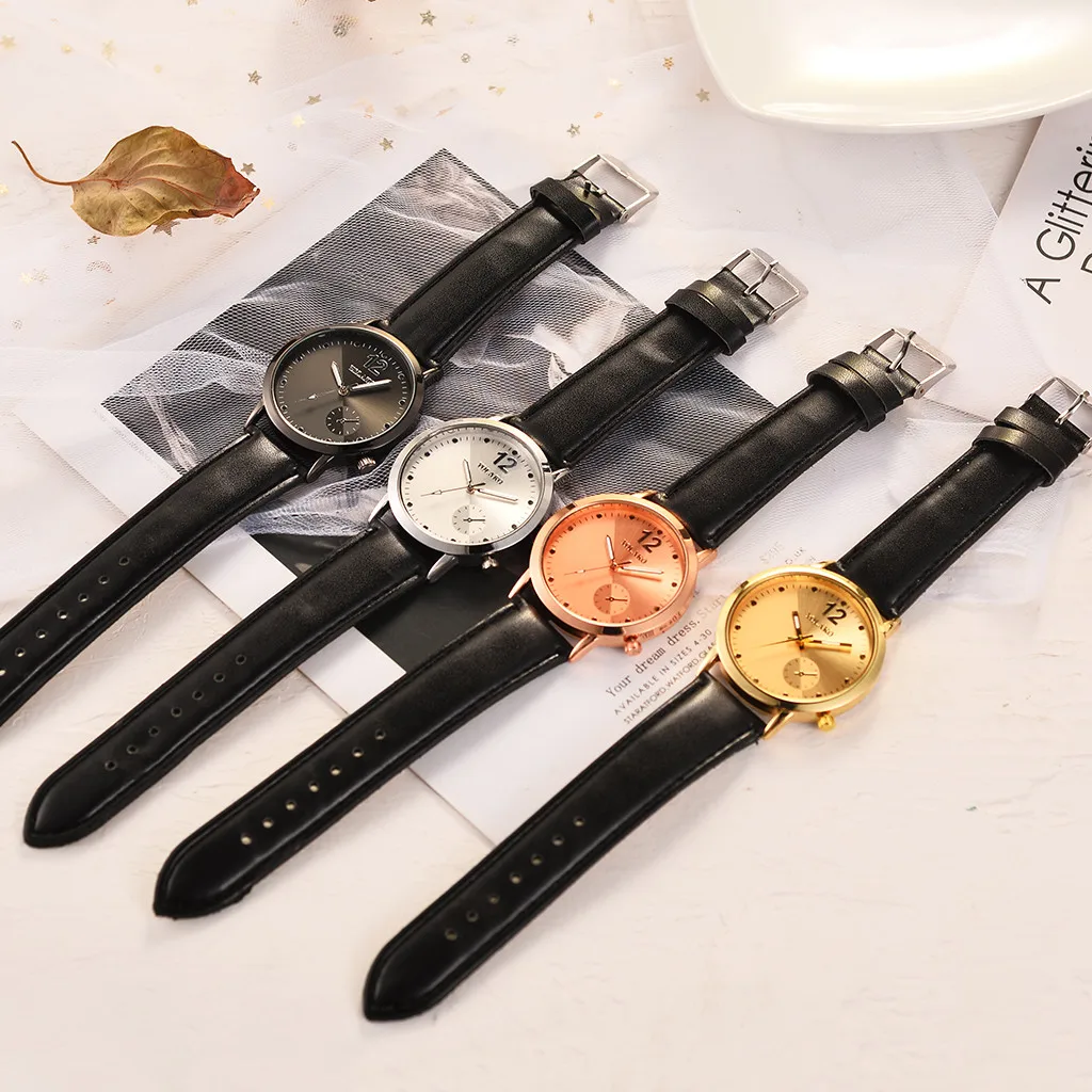 Часы YOLAKO женские Роскошные деловые с кожаным ремешком простые зеркальные