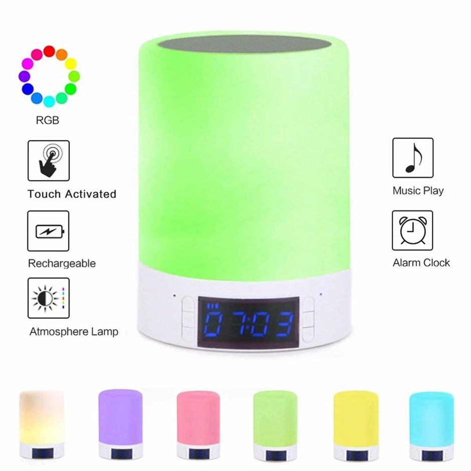 Беспроводной Bluetooth музыкальный динамик с сенсорным управлением RGB Диммируемый