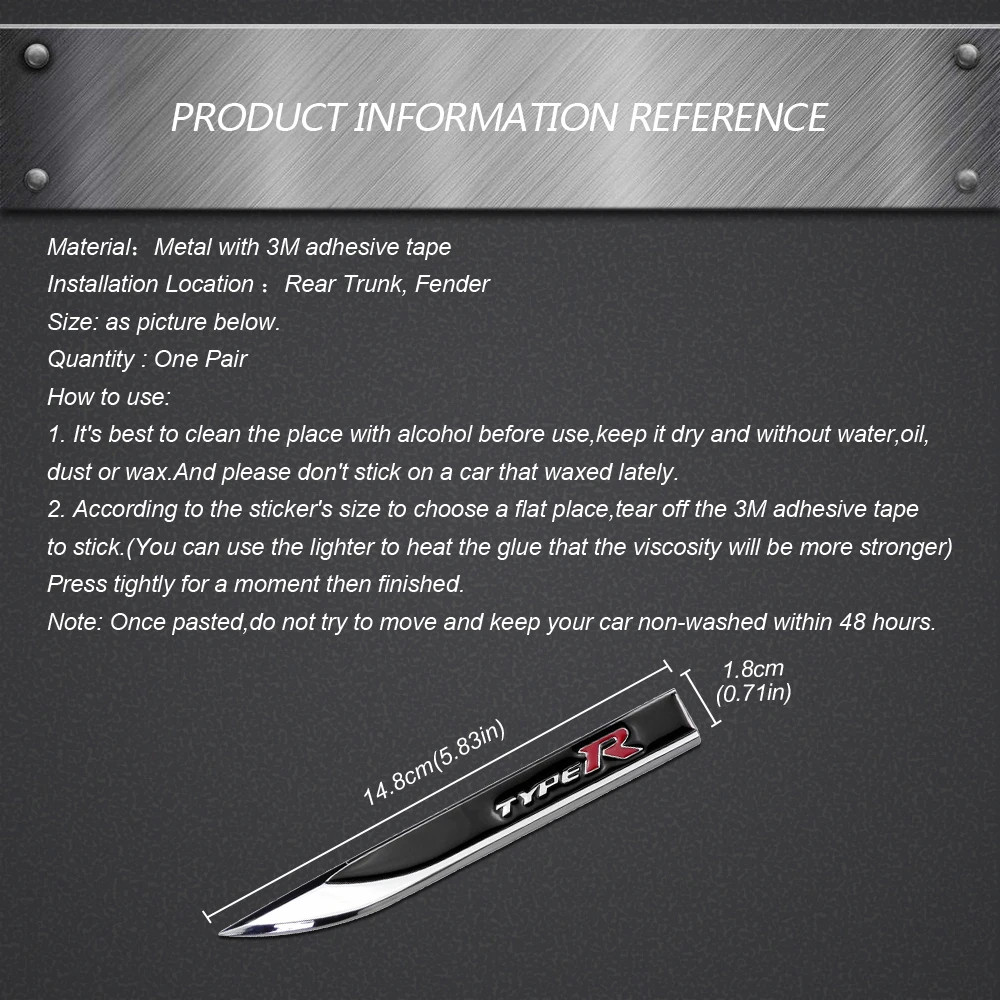 Тип R автомобиль крыло боковой значок наклейка задний багажник для Honda Insight Elysion