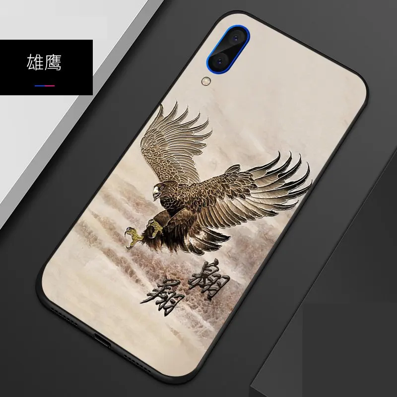 Рельефный Винтажный чехол в японском стиле для Meizu E3 Snow Mountain deduct Crane ME3 | Мобильные