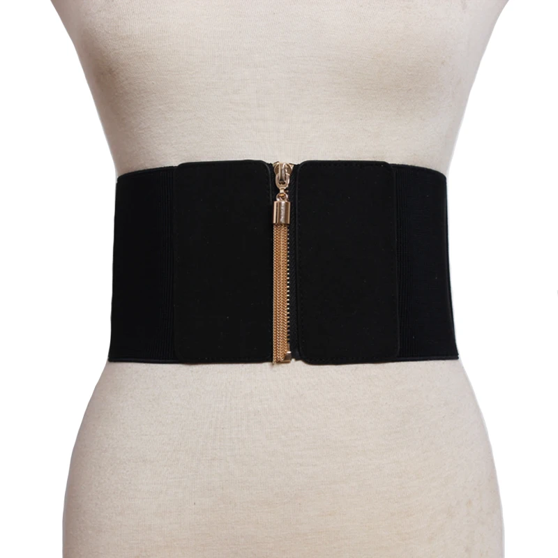 Ремень широкий кожаный женский Модный Эластичный пояс с кисточками для платьев