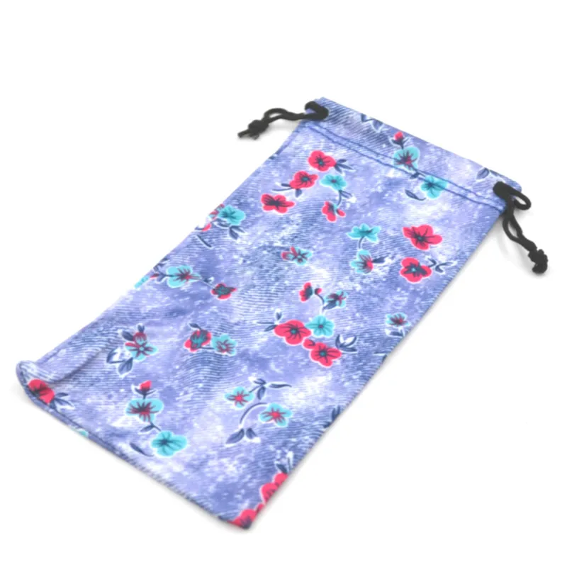 Многофункциональная портативная сумка для очков джинсовая с цветочным принтом