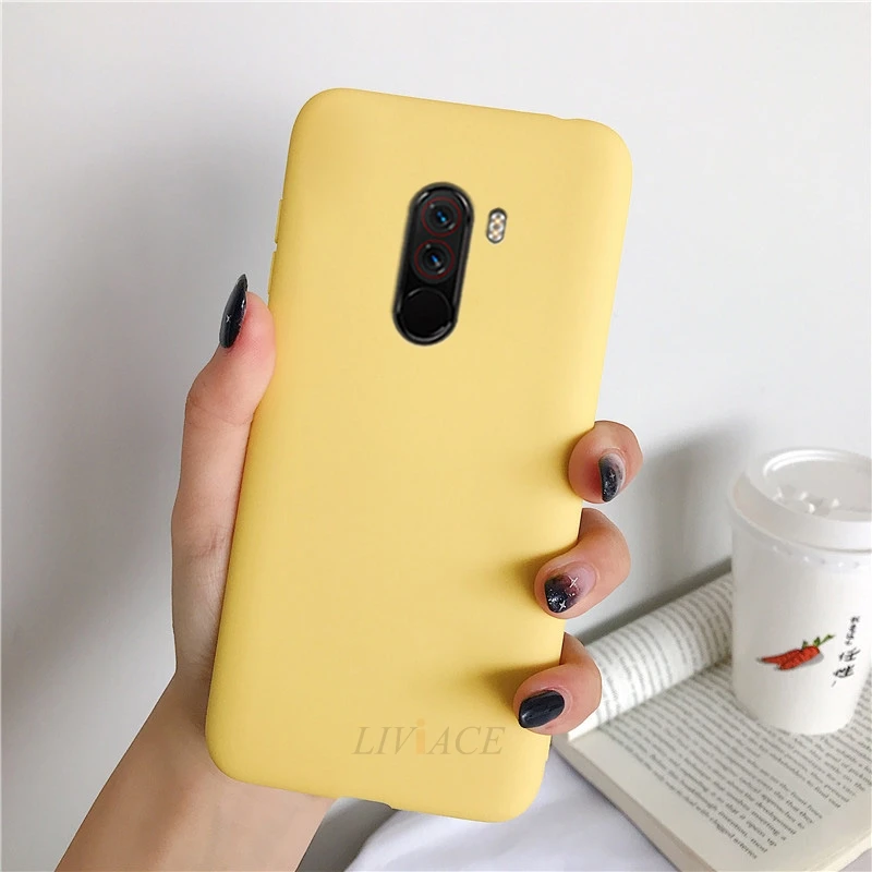 yellow Чехлы для телефонов xiaomi pocophone f1, яркие цвета, матовые Мягкие силиконовые ТПУ чехлы для poco phone f1 poko, задняя крышка, fundas coque - Цвет: yellow