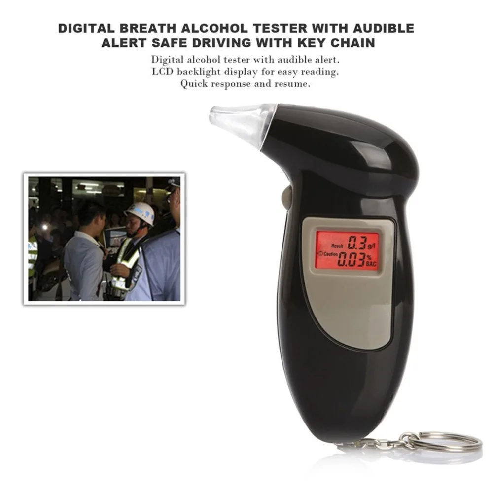 

Professional LCD Alcohol Tester Digital Quick Response Alcohol Detector Breathalyzer 2021 Police Alcotester Backlight Display