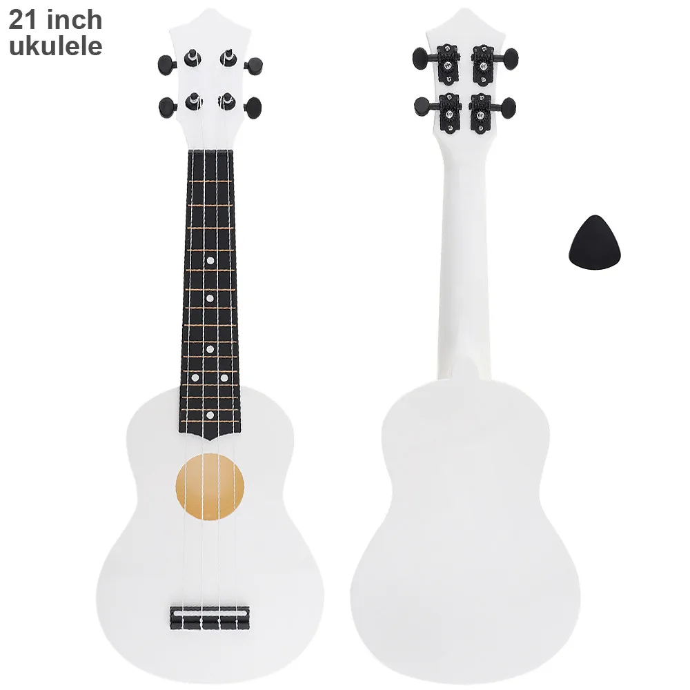 

21 Inch Soprano Ukulele 15 Fret 4 Strings Hawaii Guitar Ukelele Musical Instruments with Pick for Beginner Children Kids Gift