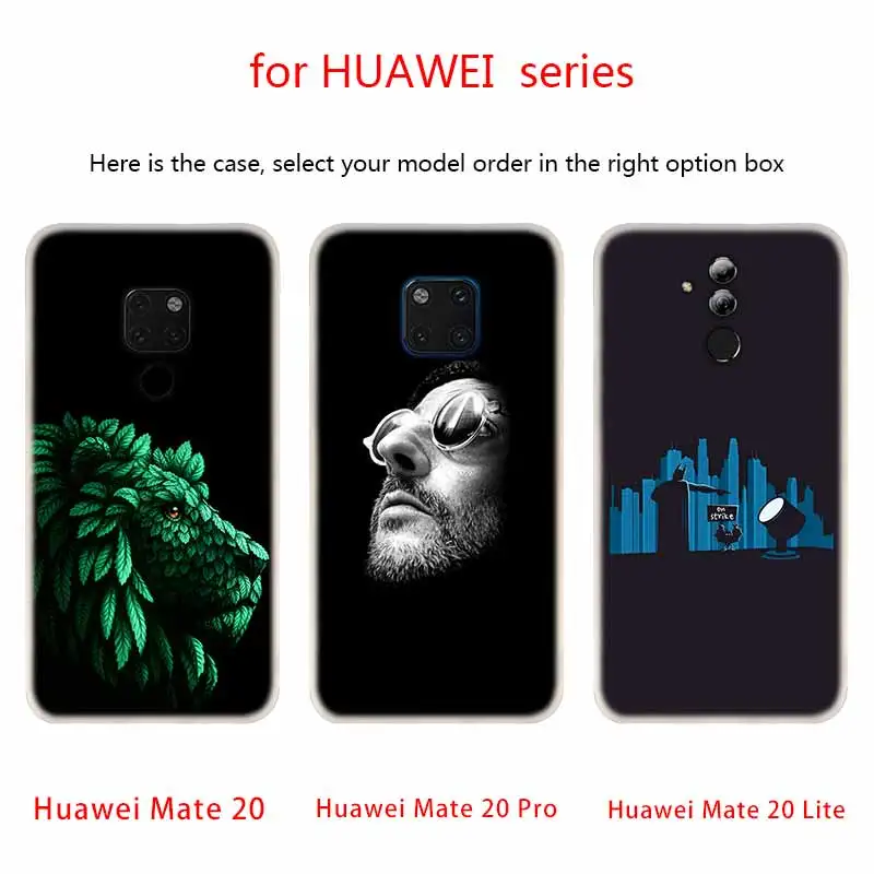 The Professional Leon cover Soft Silicone Cases For Huawei Mate 10 Lite 20 Pro 20X S Y5 2017 Y9 2018 2019 NOVA 3 3i 4 y7 | Мобильные