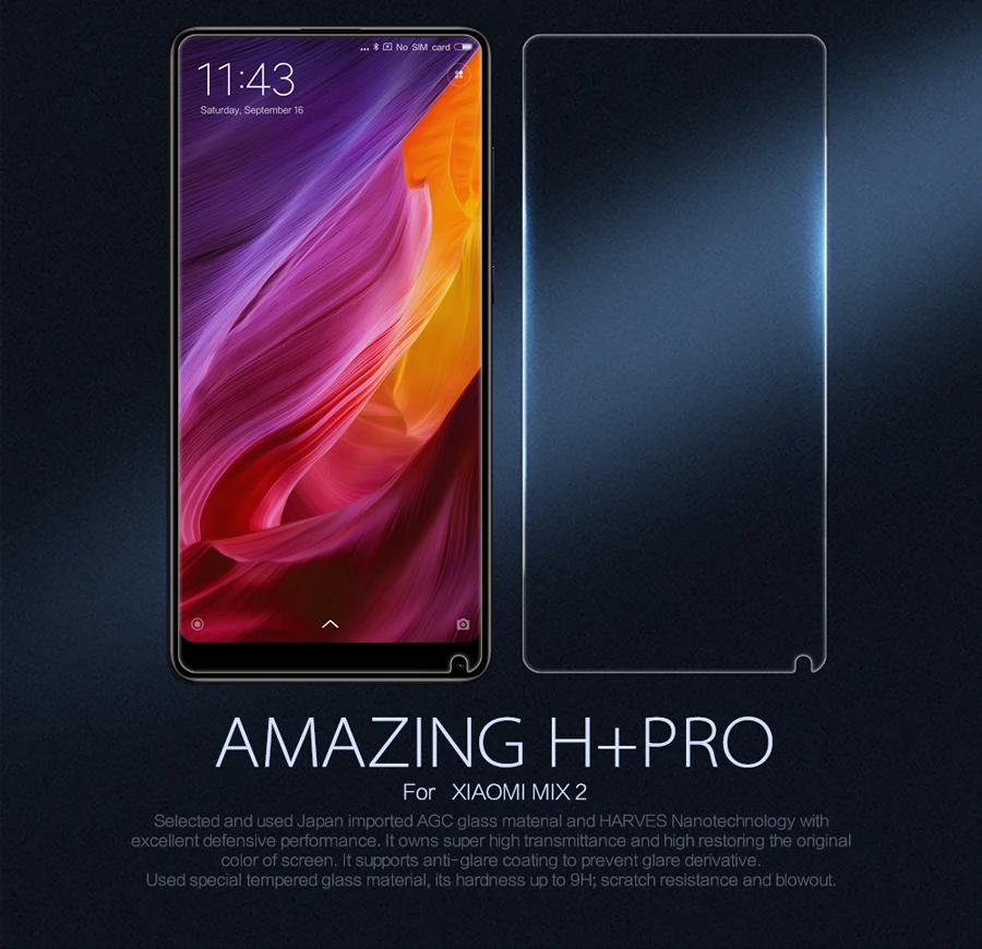 Пленка Nillkin из закаленного стекла для XIAOMI Mi MIX 2 2S Amazing H + Pro Nano Противоударная 9H