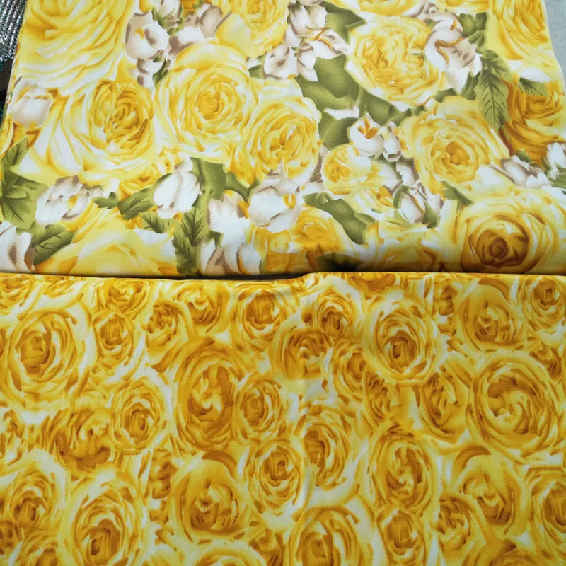 Хлопчатобумажная ткань Pretty 40S 50x40 см качественная трилл оранжевые цветущие цветы