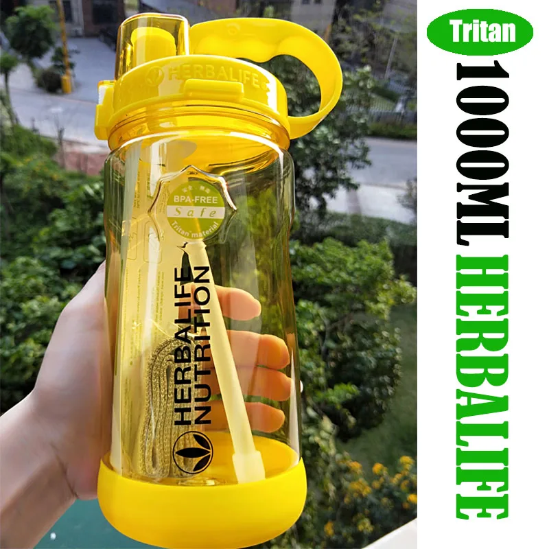 1000 мл Тритан свободная вода BPA бутылка переносная космическая бутылка Herbalife пластиковые спортивные питание индивидуальный шейкер соломенная бутылка