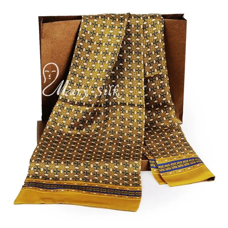 Модный брендовый новый мужской шарф из 100% шелка длинный шелковый с двойным