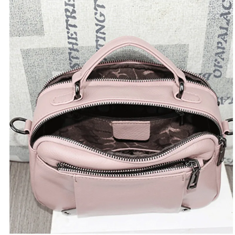 

ICEV New Korean Fashion Double Zipper Genuine Leather Crossbody Bags for Women Messenger Bags Handbags Women Famous Brands Bolsa