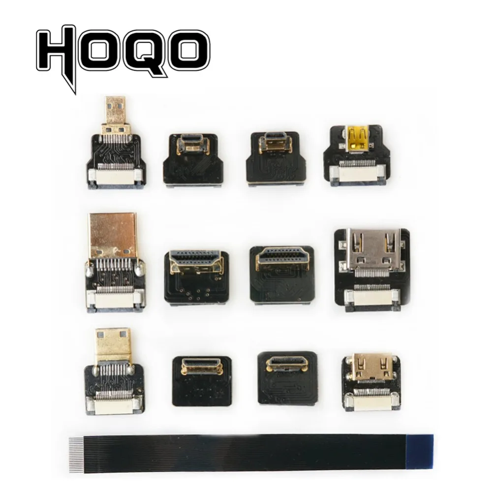 FPV микро HDMI Совместимость с углом 90 градусов разъем FPC Гибкий плоский кабель mini
