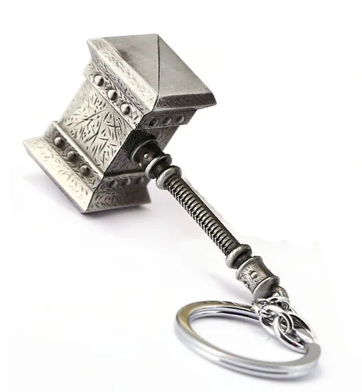 Silver 3 J Store Thor Hammer брелок для автомобиля, ювелирные изделия из фильма, модель Mjolnir, металлический брелок для фанатов, Мужская игрушка для мальчика, сувенир - Цвет: Silver 3