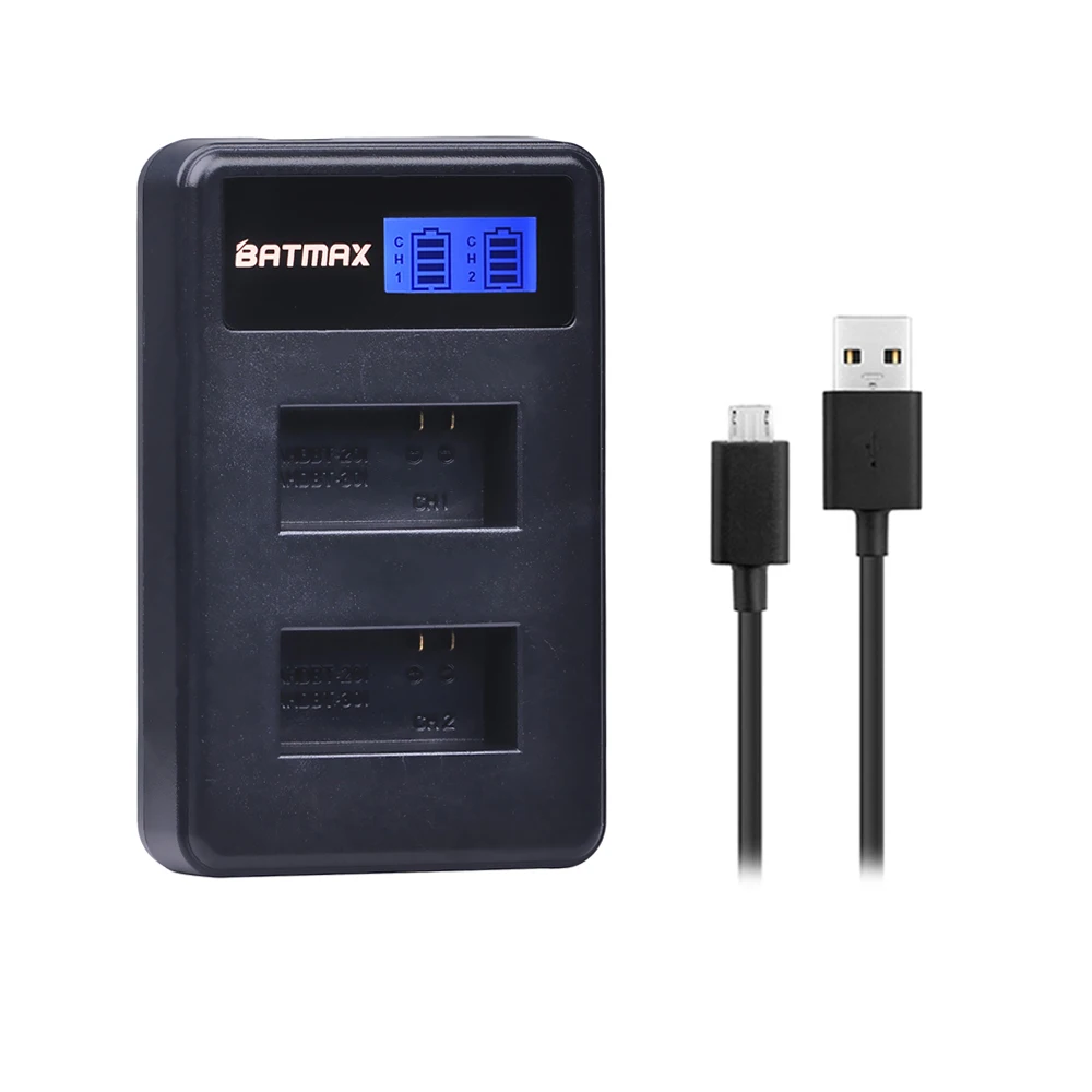 Batmax 2 шт. AHDBT 301 302 батарея для камеры + двойное зарядное устройство с ЖК дисплеем Gopro