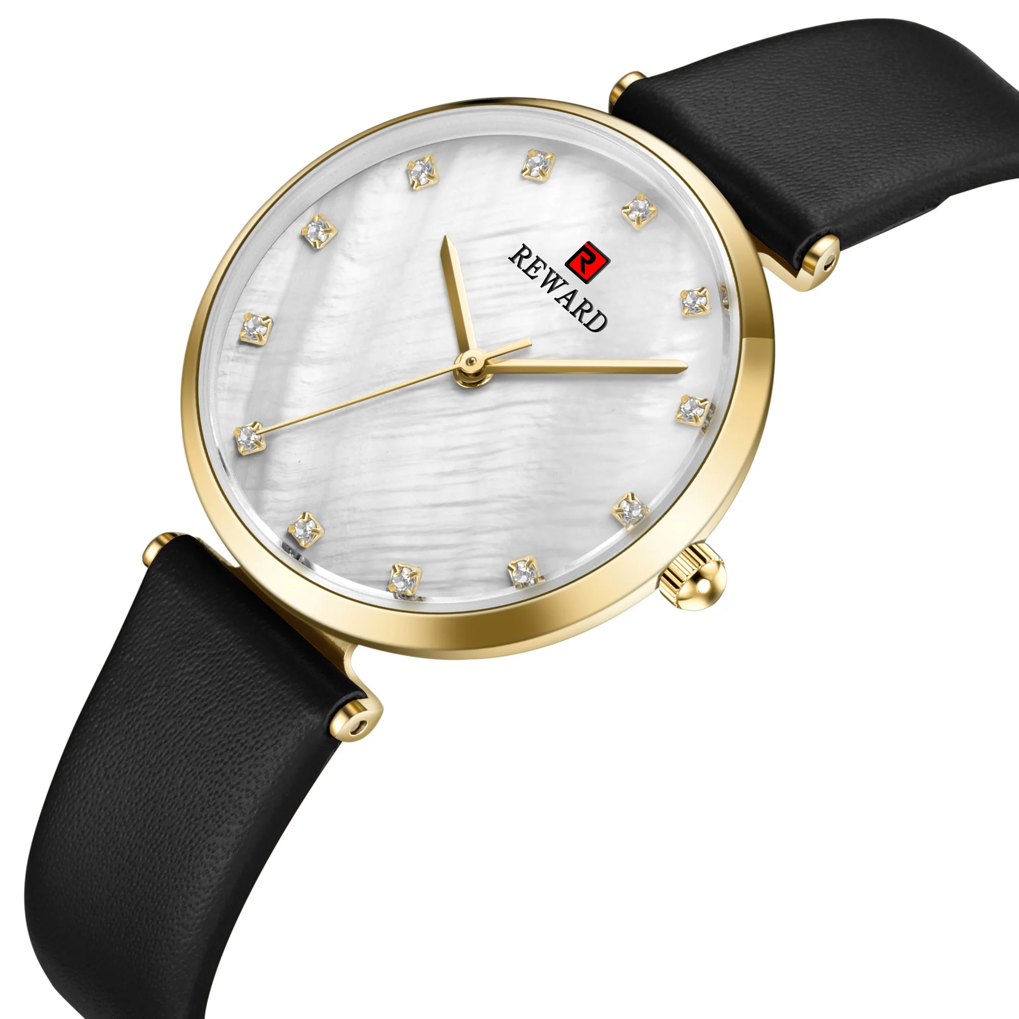 Часы наградные модные спортивные женские кварцевые простые с кожаным ремешком в