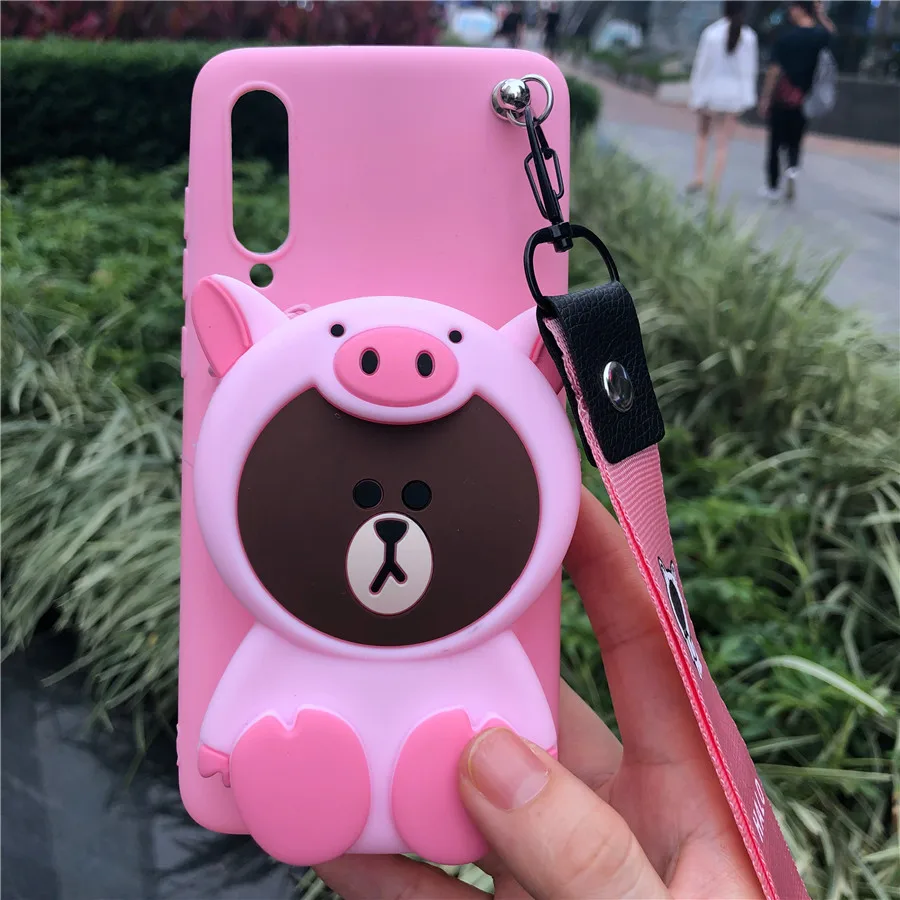 Bear pig Wallet В мультипликационном стиле на молнии кошелек чехол для телефона для samsung Galaxy Note 8 9 S7 край S8 S9 S10 5G S10E J4 J6 J8 A6 A7 A8 плюс A9 мягкий чехол - Цвет: Bear pig Wallet