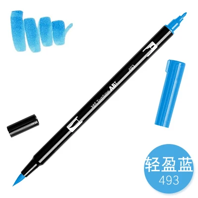 1 шт. TOMBOW AB-T Япония 96 цветов двойная головка художественная кисть ручка маркер Профессиональный водный маркер ручка для рисования - Цвет: 493