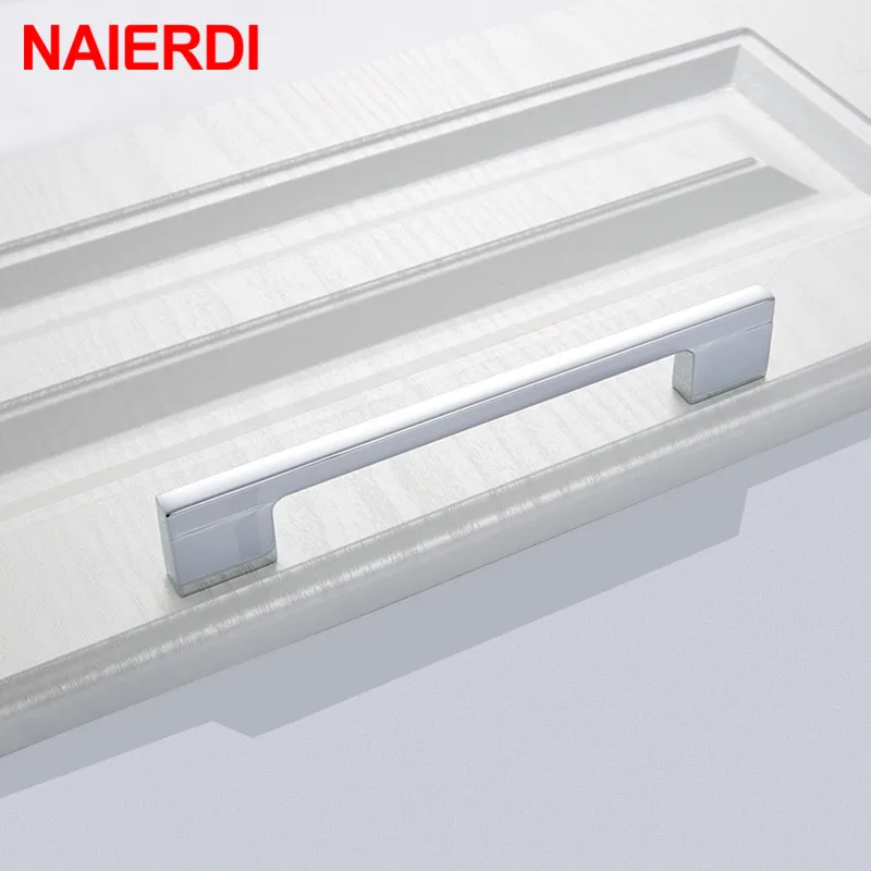 NAIERDI прямые ручки для шкафа кухонные дверей из сплава цинка ящика гардероба