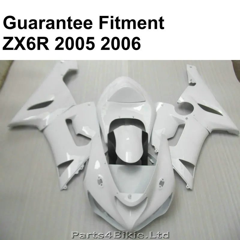 Обтекатель кузова для KAWASAKI ZX6R 2005 2006 БЕЛЫЙ Ninja ZX 6R 636 05 06 обтекатель набор 7 подарков