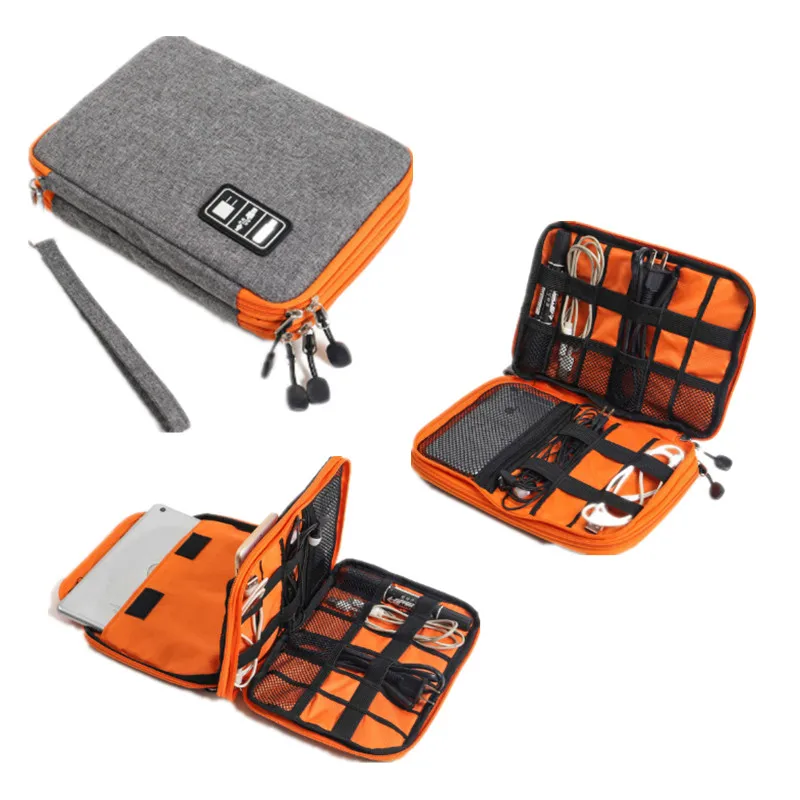 

Hot Travel USB Data Cable Earphone Wire Pen Power Bank Travel Storage Bags Waterproof iPad Kit Case Digital Gadget Devices Bag