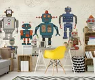 3d обои с изображением роботов из мультфильмов, настенные фотообои для детской комнаты, детского сада, дивана, обои для декора