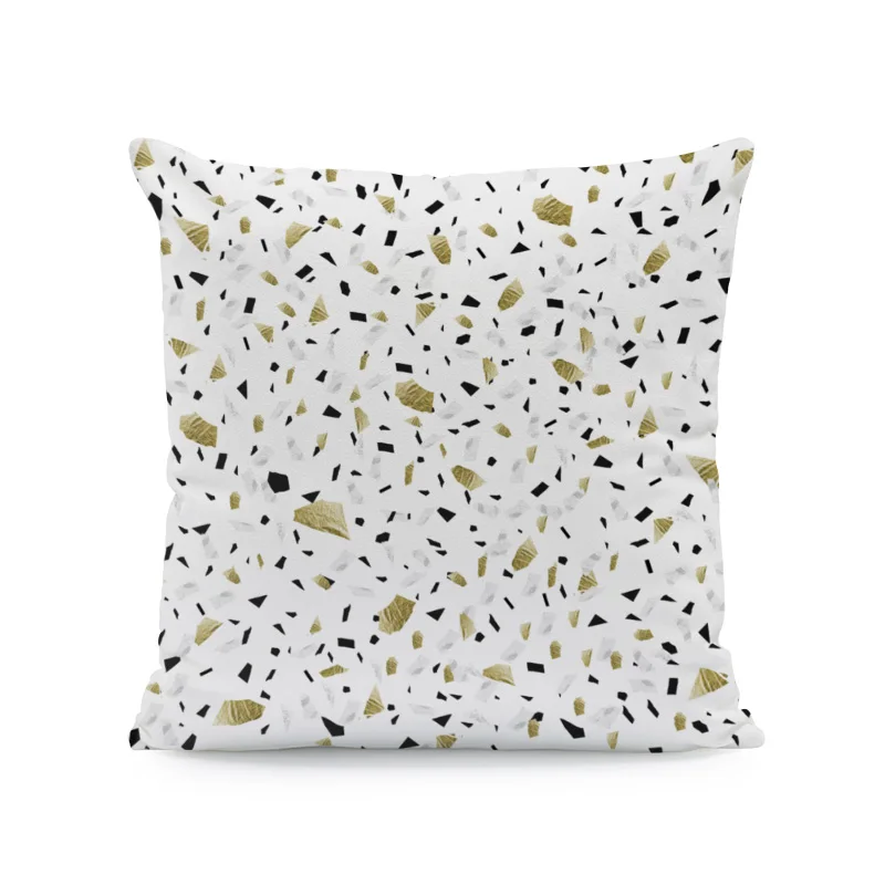 Fashion Literary Terrazzo Hug Pillow Stone Shard Stitching Pattern Comfortable Cushion Cover 45Cm Peach Skin Decorative Bedroom