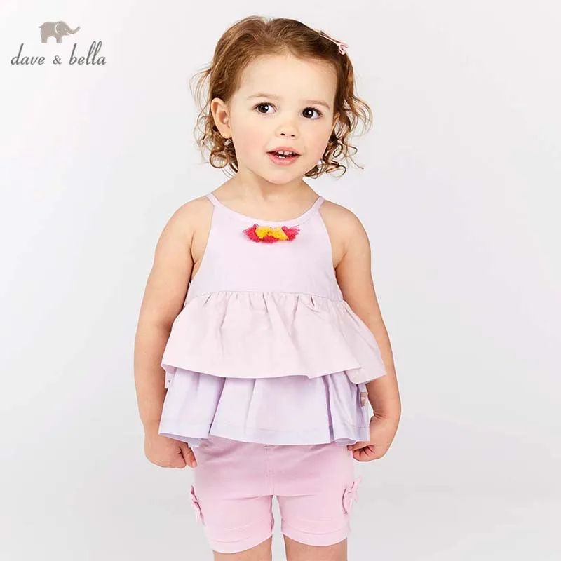Dave bella/Летняя одежда для маленьких девочек детская высокого качества милый