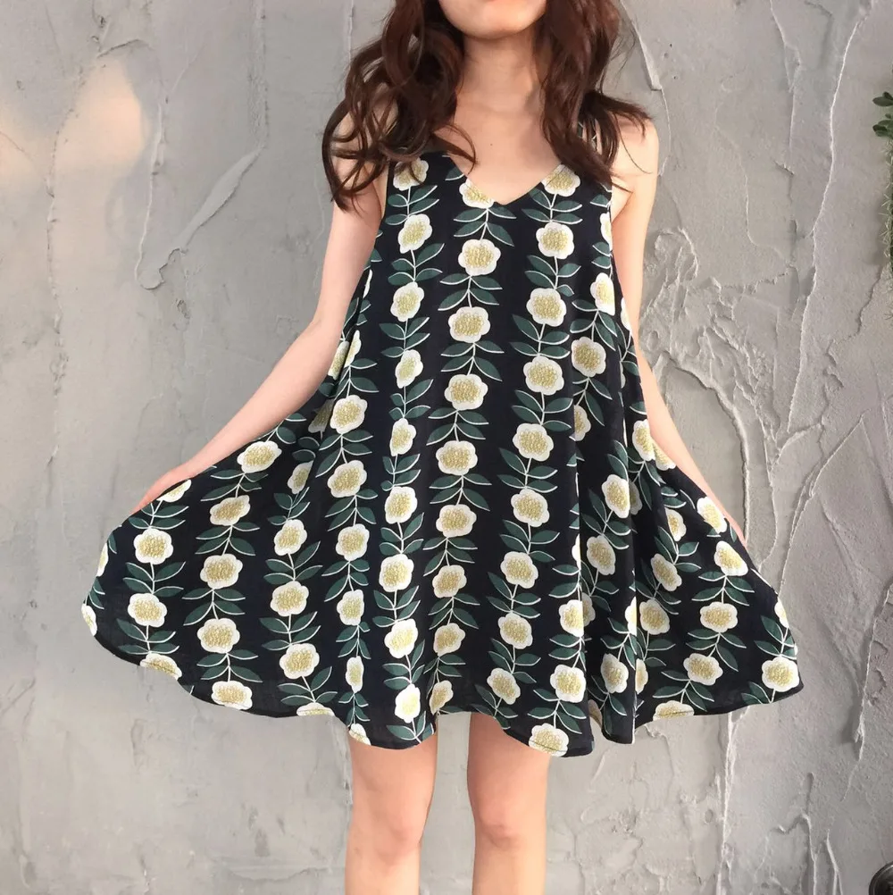 Oftbuy 2017 летнее платье женские Floral без рукавов с принтом выдалбливать бинты спинки