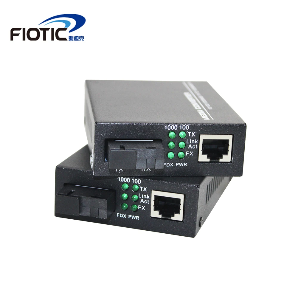 1 pair gigabit fibra optical to rj45 1000Mbps media converter  Singlemode fiber to ethernet switch Single fiber Transceiver