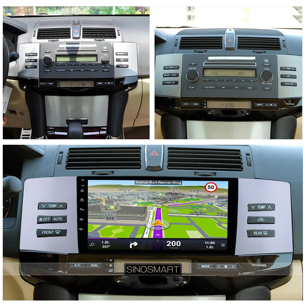 Sinosmart Автомобильный GPS навигационный плеер Радио для Toyota Mark X Reiz 2005 2018 2.5D IPS/QLED