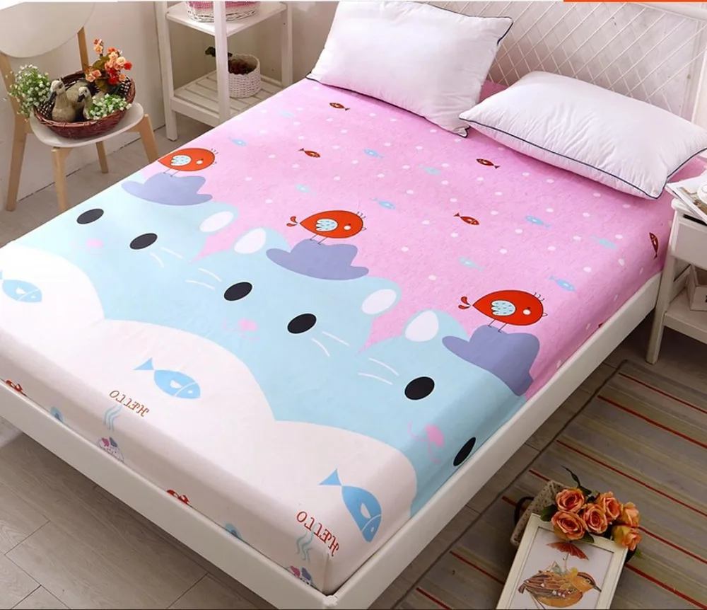 Wholesale sheets fitted bed sheet elastic mattress cover linen bedspread polyester cotton single twin full queen | Дом и сад