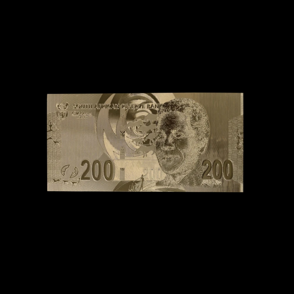 10 шт./лот Новинка Южноафриканский 200 Рэнд подарок 24K Южноафриканская Золотая