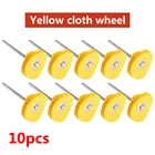 10 шт., Т-образный хвостовик 2,35 мм, полировальный круг, Шлифовальная головка, тканевый круг щетка для шлифовальной машины для аксессуаров роторный дремель